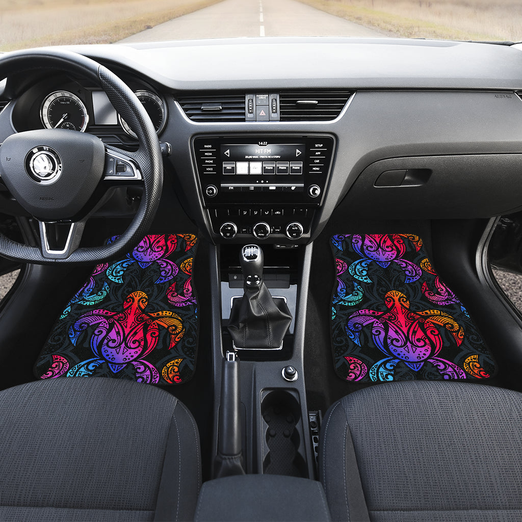 Colorful Tribal Maori Turtle Car Floor Mats