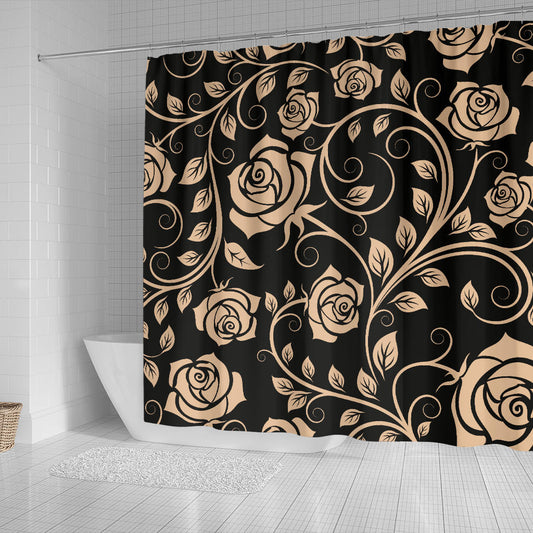 Tan Roses Decor Shower Curtain