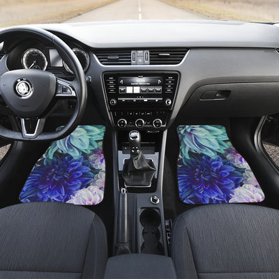 Blue Pink Floral Car Floor Mats