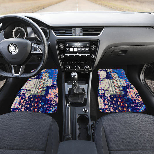 Blue Grey Abstract Car Floor Mats