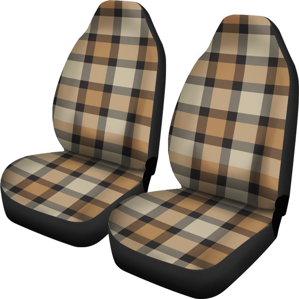 Brown Plaid Car Seat Covers