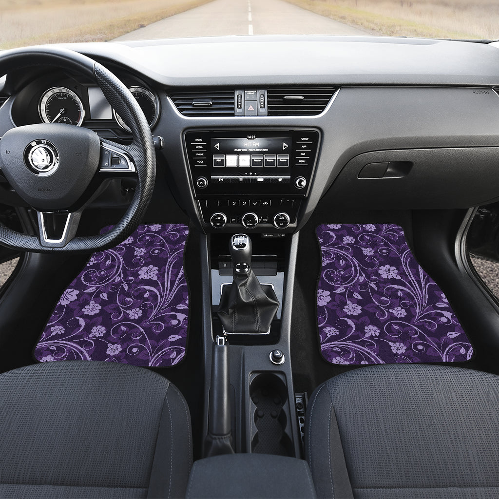 Purple Floral Car Floor Mats