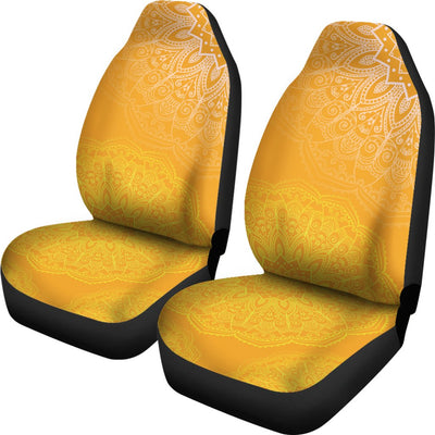 Orange Mandalas Car Seat Covers