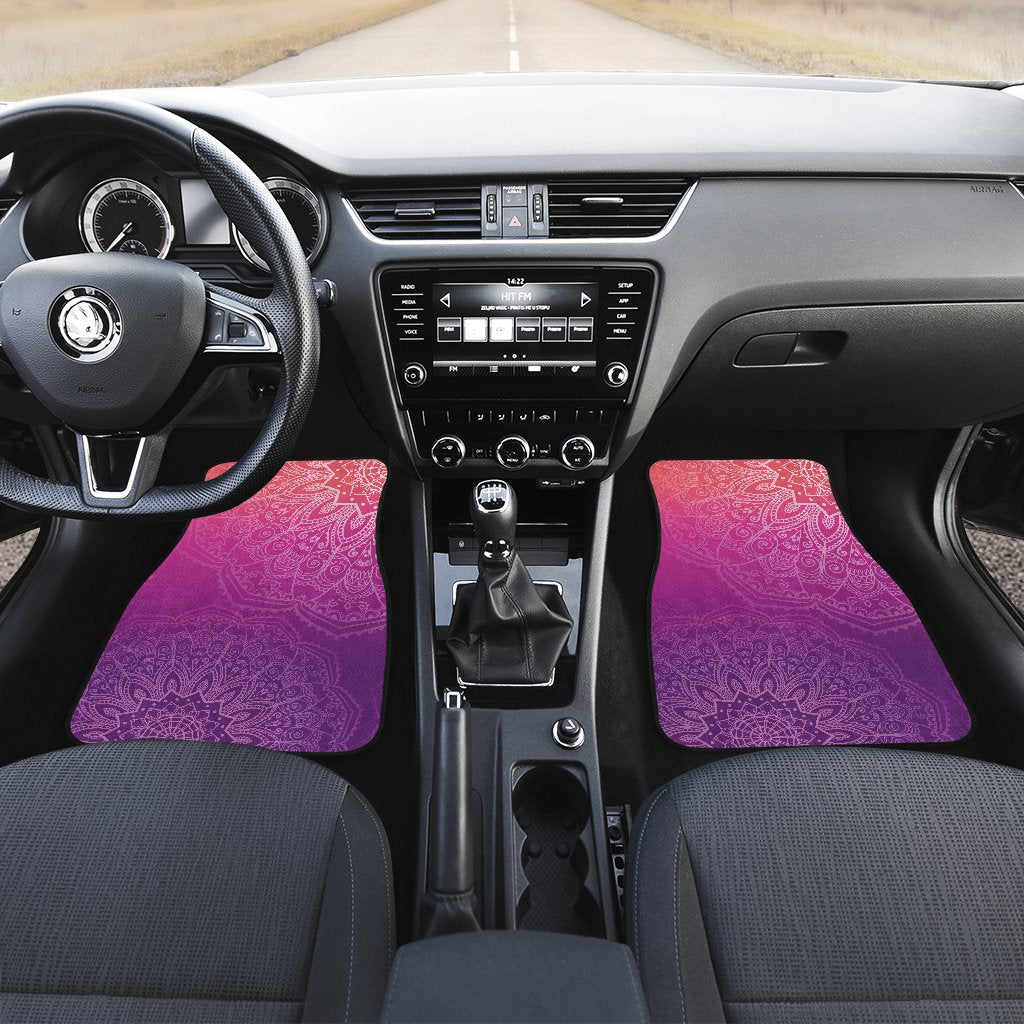 Peach, Pink & Purple Gradient Mandalas Car Floor Mats
