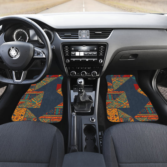 Orange Abstract Pattern Car Floor Mats