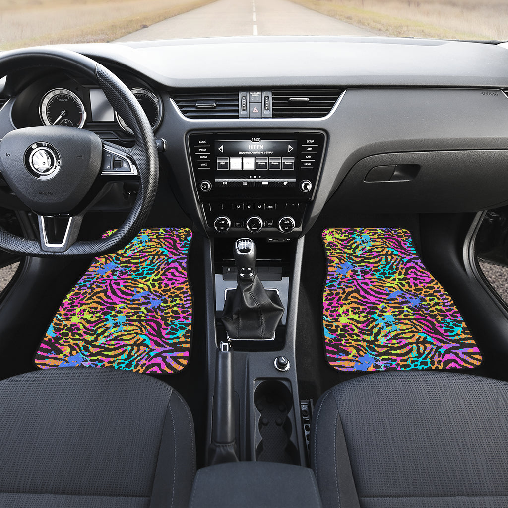 Colorful Abstract Animal Print Car Floor Mats