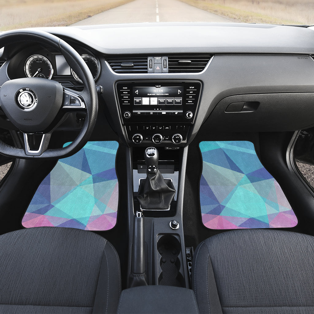 Pink Blue Abstract Triangles Car Floor Mats