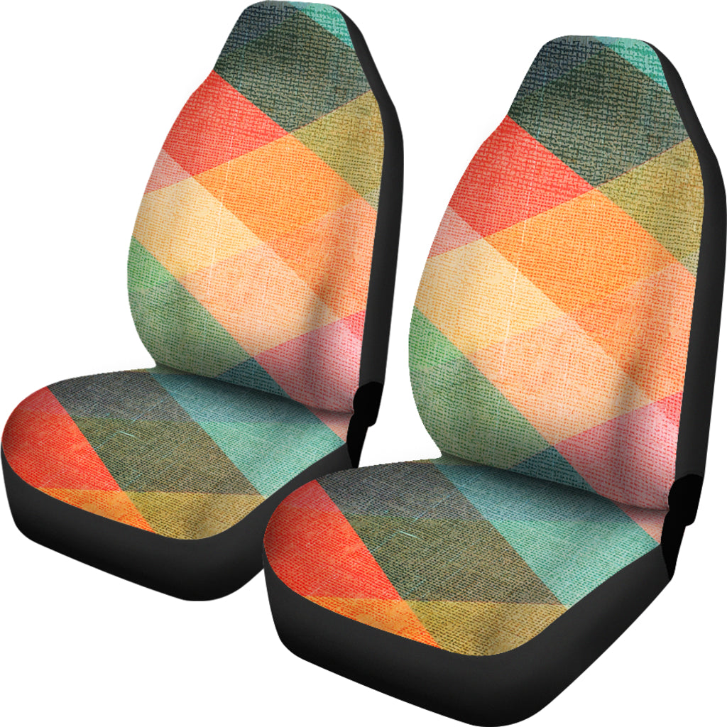 Pastel Diamond Plaid Car Seat Covers