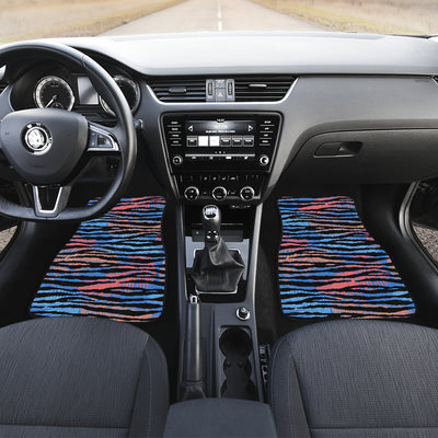 Blue Orange Abstract Stripes Car Floor Mats