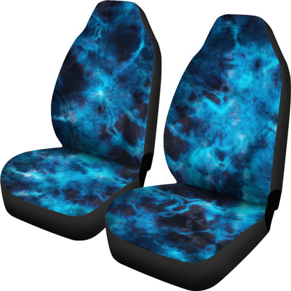 Blue Grunge Tie Dye Print Car Seat Covers