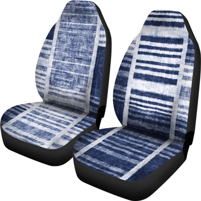 Denim Blue Abstract Stripes Car Seat Covers