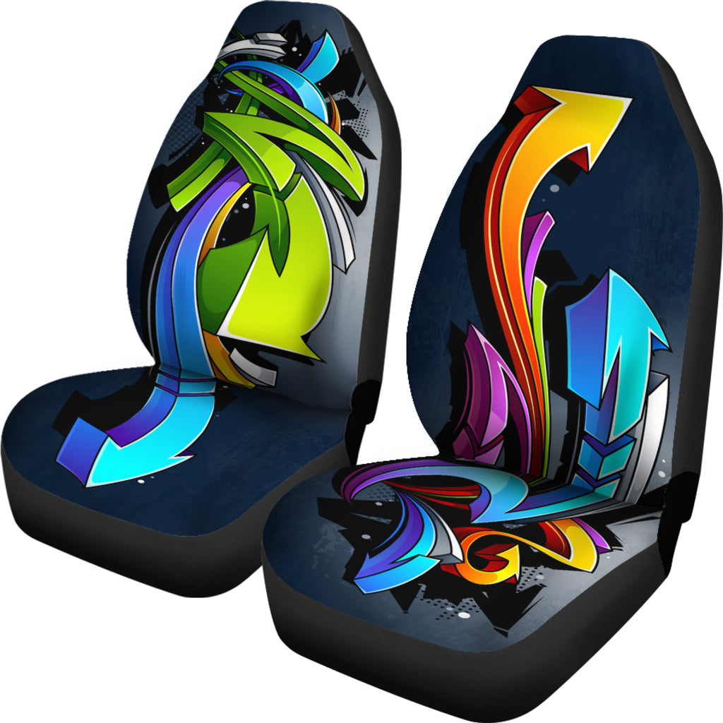Colorful Graffiti Arrows Car Seat Covers