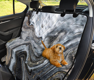 Golden Marble Print Car Backseat Pet Cover