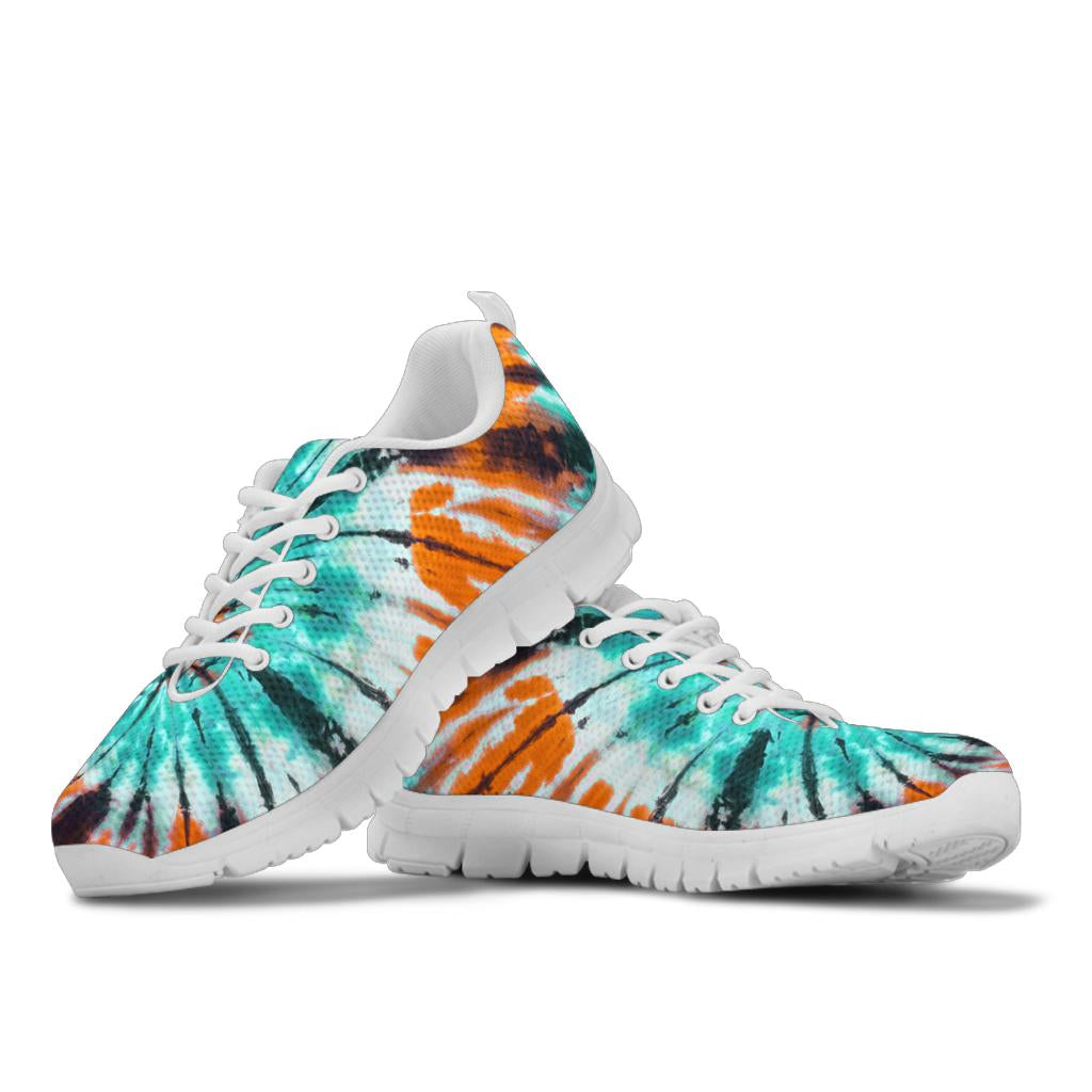 Teal Orange Tie Dye Sneakers