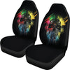 Colorful Abstract Metal Skull Car Seat Covers