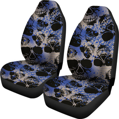 Blue Skulls Car Seat Covers