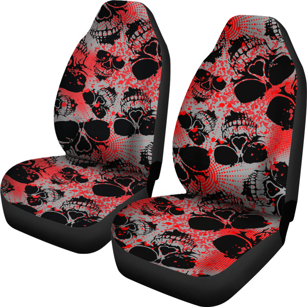 Red Skulls Car Seat Covers