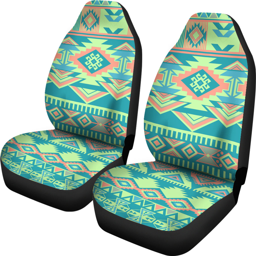 Light Green Aztec Car Seat Covers