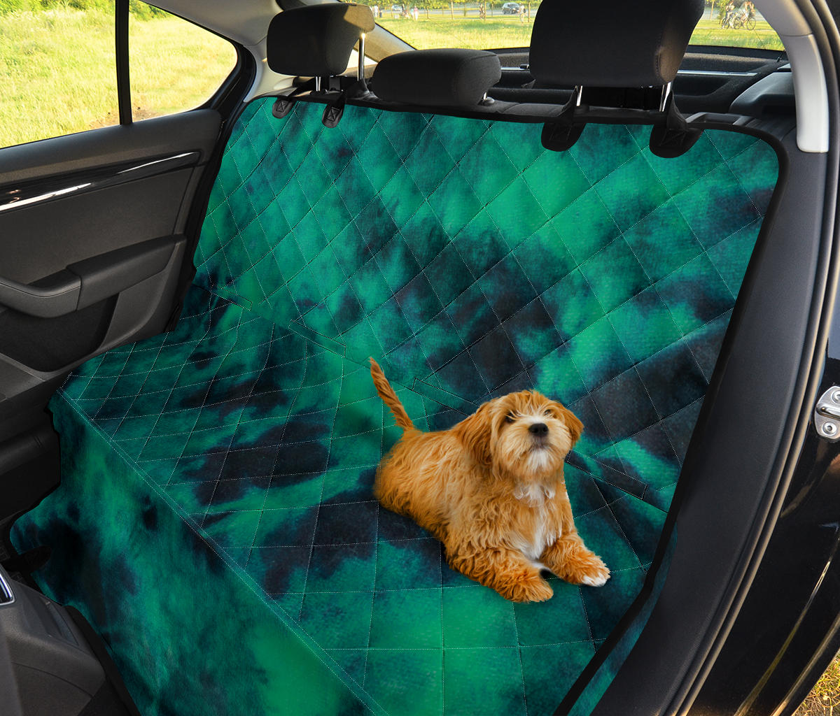 Green Tie Dye Print Grunge Car Back Seat Pet Cover
