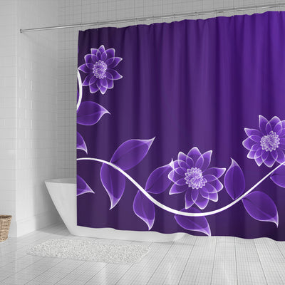 Purple Floral Shower Curtain