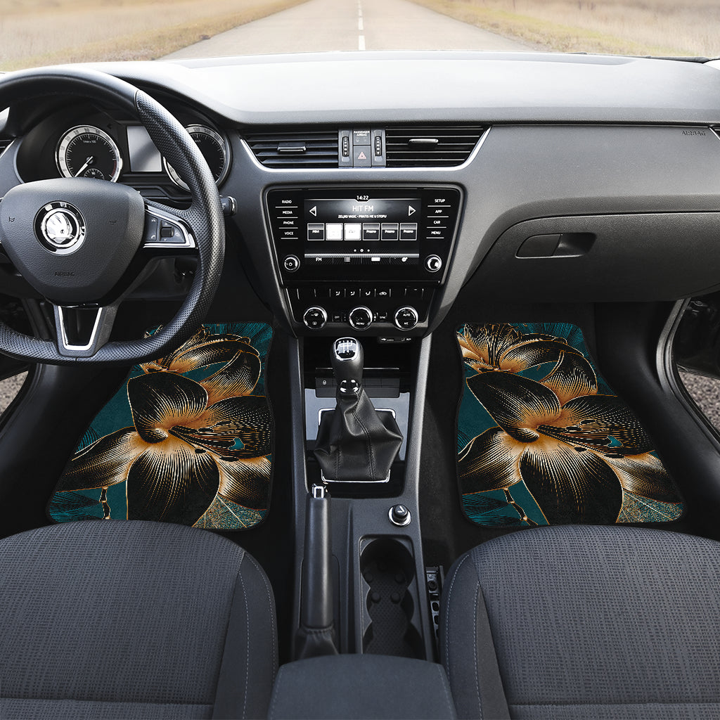 Dark Floral Car Floor Mats