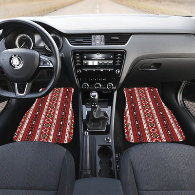 Red Ethnic Stripes Car Floor Mats