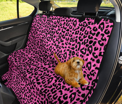 Pink Leopard Print Car Back Seat Pet Cover