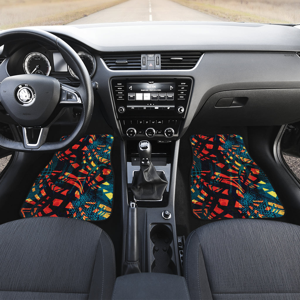 Orange Yellow Abstract Car Floor Mats