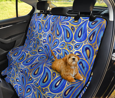 Blue & Gold Decor Car Back Seat Pet Cover