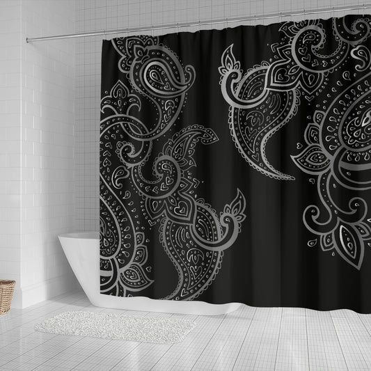 Grey Black Decor Shower Curtain