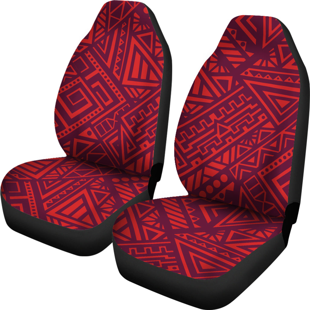 Red Tribal Polynesian Car Seat Covers