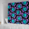 Neon Pink Roses Shower Curtain