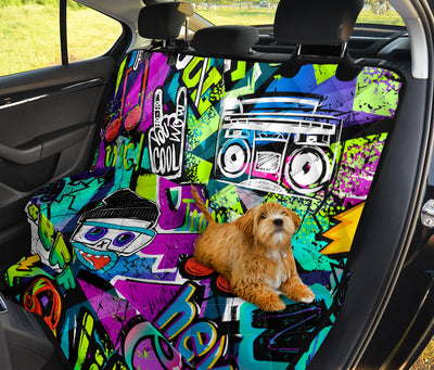 Colorful Graffiti Mural Car Back Seat Pet Cover
