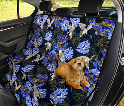 Blue Flowers Car Back Seat Pet Cover