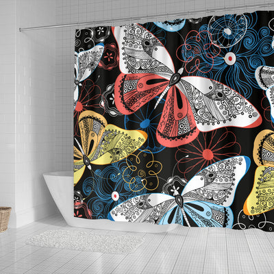 Colorful Butterflies Decor Shower Curtain