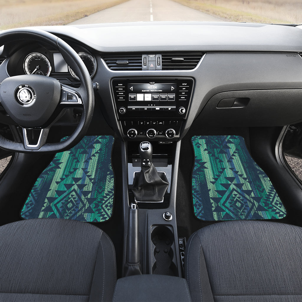 Green Boho Streaks Car Floor Mats