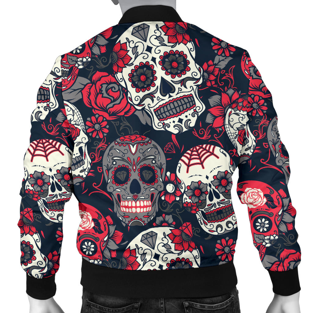 Mens Sugar Skulls & Roses Bomer Jacket