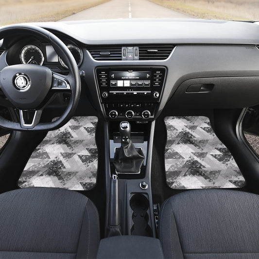 Grey Abstract Triangles Car Floor Mats