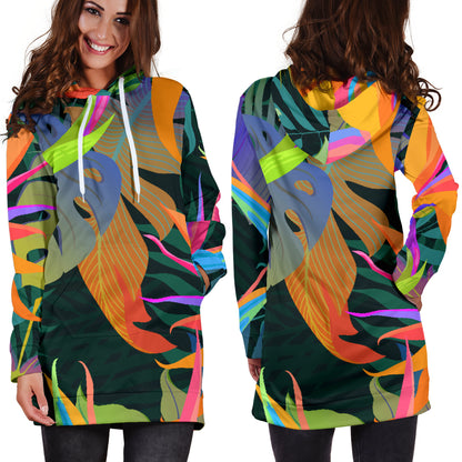 Colorful Plants Womens Hoodie Dress