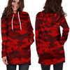 Red Camouflage Hoodie Dress