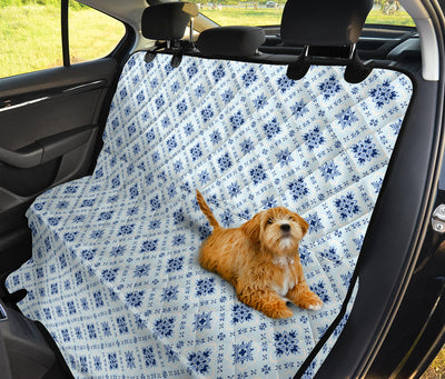 Blue Wallpaper Print Car Back Seat Pet Cover