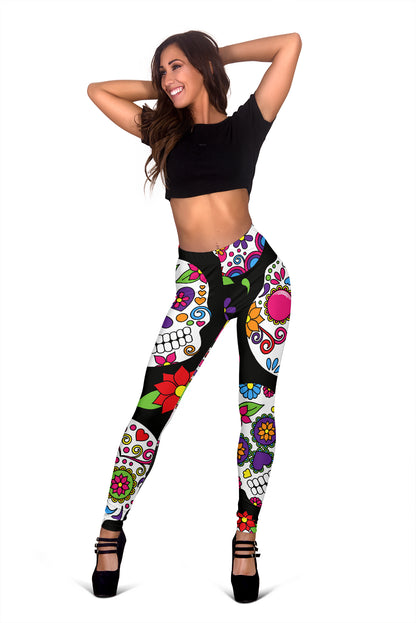 Colorful Sugar Skulls leggings