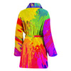 Womens Colorful Paint Splatter Abstract Art Bath Robe