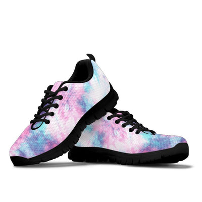 Pink Blue Cotton Candy Tie Dye Sneakers - Black