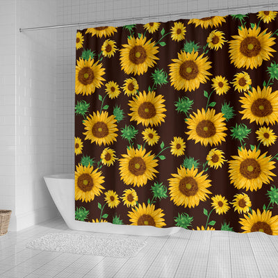 Sunflowers Black Shower Curtain