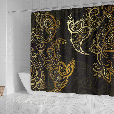 Rusty Gold Brown Shower Curtain