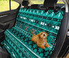 Teal Green Ethnic Car Back Seat Pet Cover