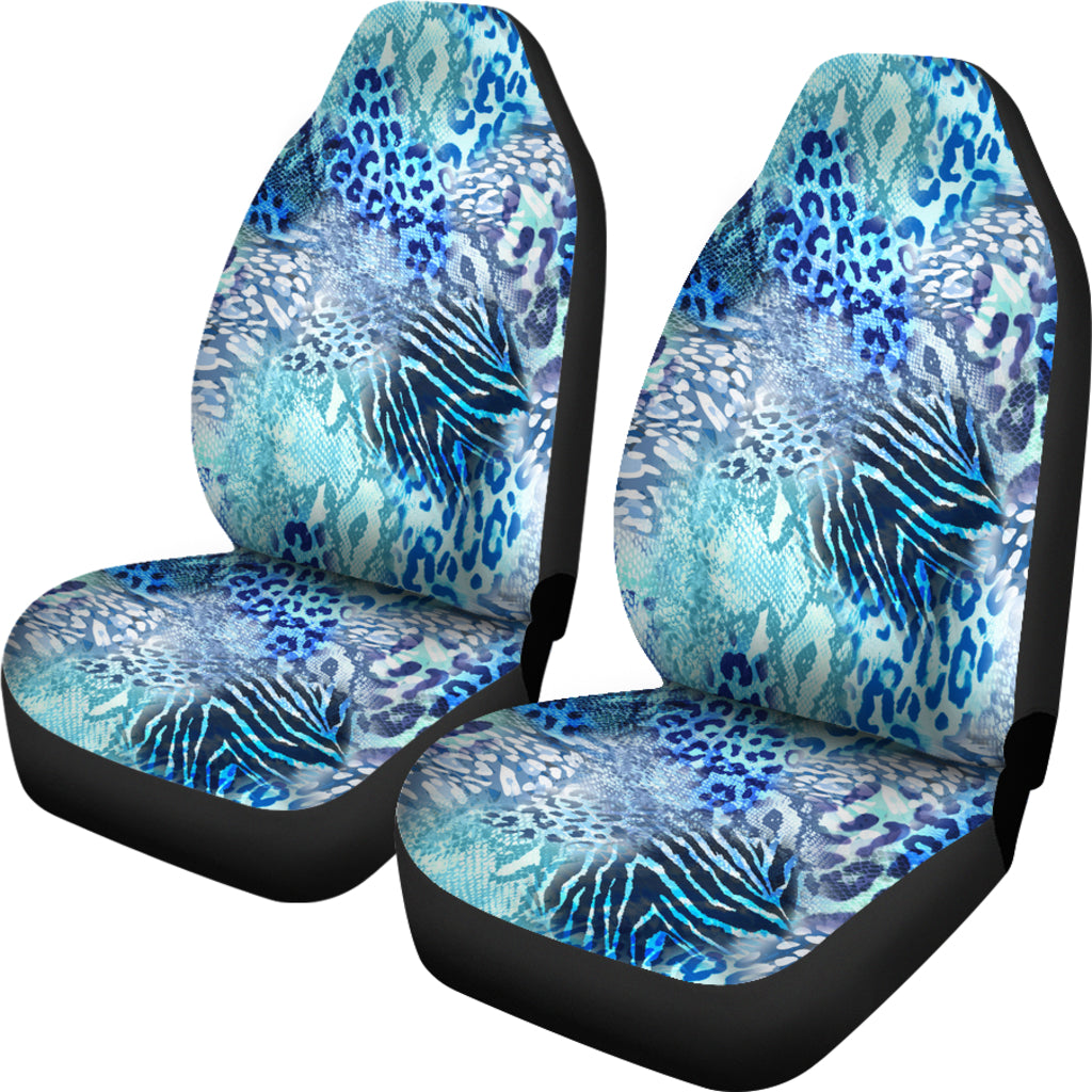 Blue Animal Print Car Seat Covers