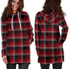 Red Plaid Womens Hoodie Dress