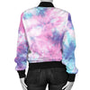 Womens Blue & Pink Cotton Candy Tie Dye Bomber Jacket